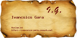 Ivancsics Gara névjegykártya